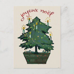 Herwerkte kerstboom met Vintage - Joyeux Noel Briefkaart