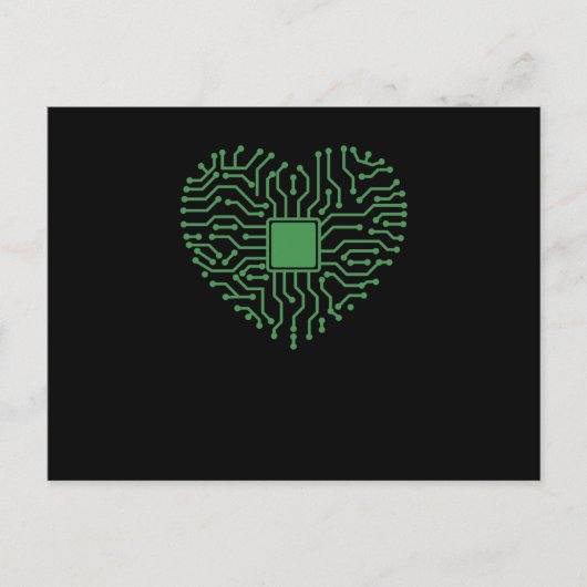 Herz aus Elektronik Beruf Technik Strom Briefkaart (Voorkant)