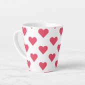 Herz & Heart & Herzen Hearts roze-wit Latte Mok (Linkerhoek)