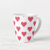Herz & Heart & Herzen Hearts roze-wit Latte Mok (Rechterhoek)