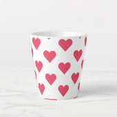 Herz & Heart & Herzen Hearts roze-wit Latte Mok (Voorkant)