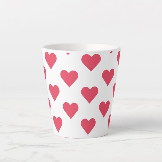 Herz & Heart & Herzen Hearts roze-wit Latte Mok (Voorkant)