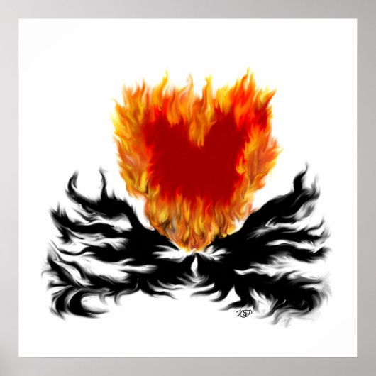 Herz im Flammen Poster (Voorkant)