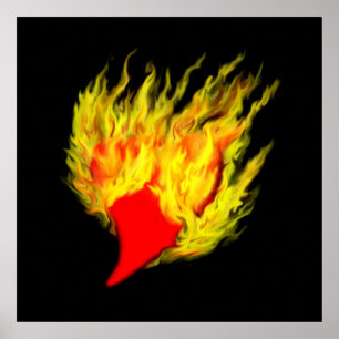 Herz im Flammen Poster