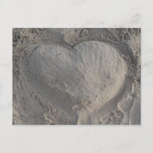 Herz im Sand Postkarte Briefkaart