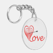 Herz Liebe Dartscheibe mit Pfeil Sleutelhanger (Voorkant Links)