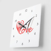 Herz Liebe Dartscheibe mit Pfeil und Bogen Vierkante Klok (Hoek)