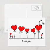 Herz Liebe Schmetterling - Ik hou van je Briefkaart (Voorkant / Achterkant)