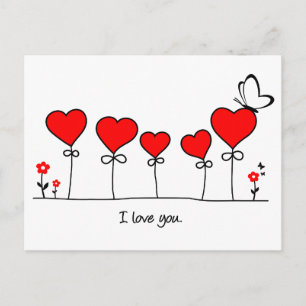 Herz Liebe Schmetterling - Ik hou van je Briefkaart