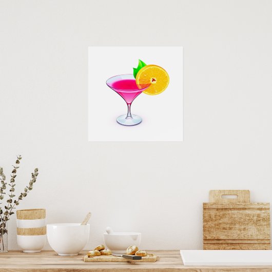 Herzien roze cocktail Poster - SRF (Keuken)