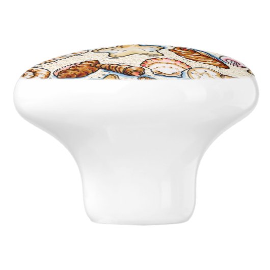 HERZIENE Tiny Shells Tiny Drawer Knobs Keramische Knop (Zijkant)