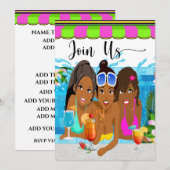 Herziene uitnodiging voor het zwembadfeest (Voorkant / Achterkant)