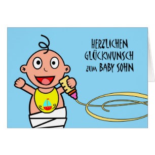 Herzlichen glückwunsch zum baby sohn, Duitse Kaart