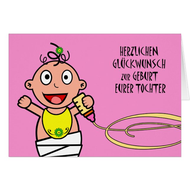 Herzlichen Glückwunsch zur Geburt Eurer Tochter (Devant horizontal)