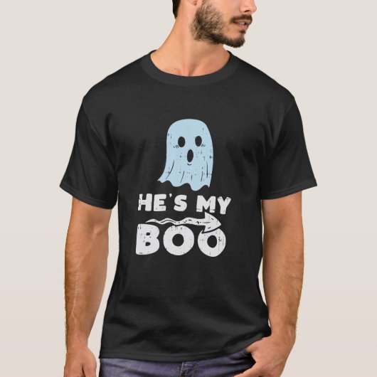 Hes My Boo Cute Matching Couple Halloween Costume T-shirt (Voorkant)