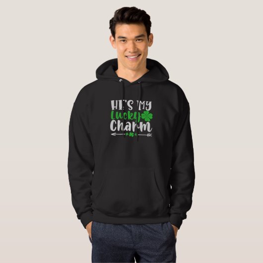 He's My Lucky Charm St Patricks Day Matching Coup Hoodie (Voorkant volledig)