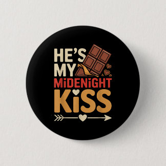 Hes My Midnight Kiss Happy New Year Matching Coupl Ronde Button 5,7 Cm