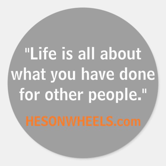 HESONWHEELS quote Stickers zonder onthouden (Voorkant)