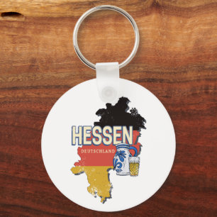 Hessen Duitsland Retro State Kaart Jug Souvenir Sleutelhanger
