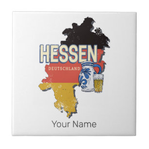 Hessen Duitsland Retro State Kaart  Jug Souvenir Tegeltje
