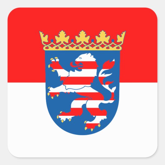Hessen Flagge Vierkante Sticker (Voorkant)