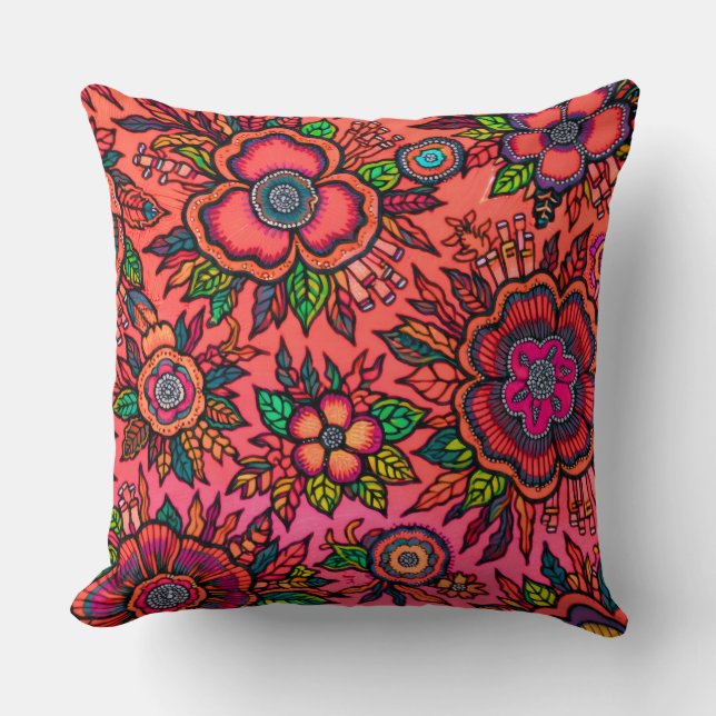 HESTIA : Sacré Braise- Coussin d'art maximaliste (Recto)