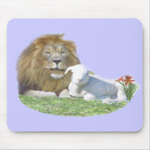 Het 11:6 van Isaiah en het lam zullen met l liggen Muismat