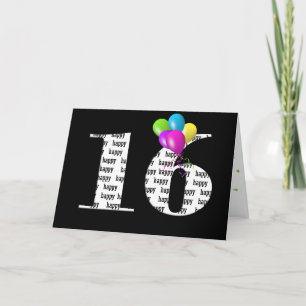 het 16de boeket van de verjaardagsballon kaart