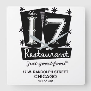 Het 17 restaurant Chicago, IL Vierkante Klok