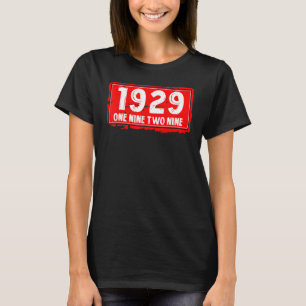 Het 1929 geboortejaar voor mannen en vrouwen Gewel T-shirt