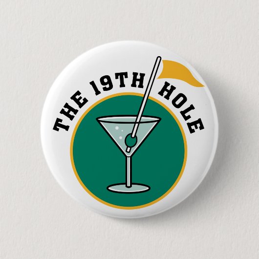 Het 19e gat ronde button 5,7 cm (Voorkant)