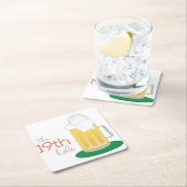 Het 19e gat vierkante kartonnen onderzetter (Insitu)