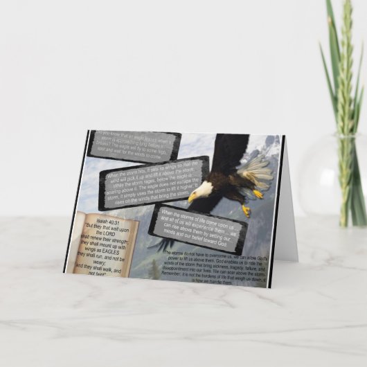 HET 40:31 VAN ISAIAH ZET OMHOOG MET VLEUGELS OP KAART (Voorkant)