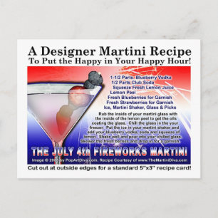 Het 4 juli vuurwerk Martini Recept Briefkaart