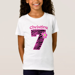 het 7de Hete Roze & Zwarte Gestreepte Patroon van T-shirt