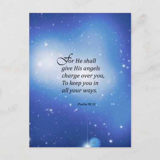 Het 91:11 van de psalm briefkaart (Voorkant)