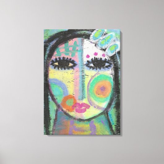 Het aanbrengen van Abstracte acrylverf op OSB met  Canvas Afdruk (Voorkant)