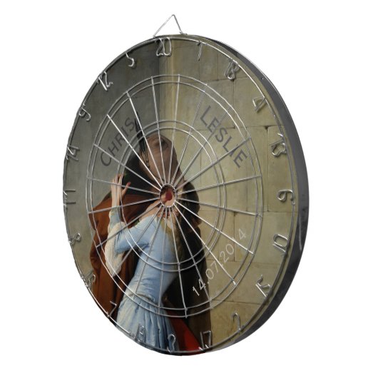 Het aangepaste tekentafelbord Kiss / Il Bacio Dartbord (Voorkant Rechts)