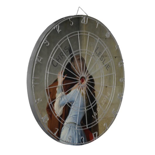Het aangepaste tekentafelbord Kiss / Il Bacio Dartbord (Voorkant Links)