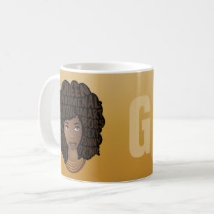 Het aanmoedigen van zwarte vrouwen, Geel Goud, Uw Koffiemok