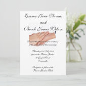 Het aansluiten van Hands Wedding Uitnodiging (Staand voorkant)