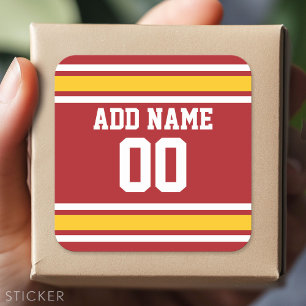 Het Aantal van de Naam van de Douane van Jersey Vierkante Sticker