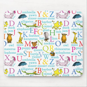 Het ABC-patroon van Dr. Seuss met woorden Muismat