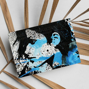Het abstracte Blauwe Zwarte Witte Art. van de Briefkaart