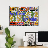 Het Abstracte buurtfestival Jazz Poster (Thuiskantoor)