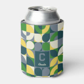 Het Abstracte geometrische monogram van Bauhaus Blikjeskoeler (Blikje Voorkant)