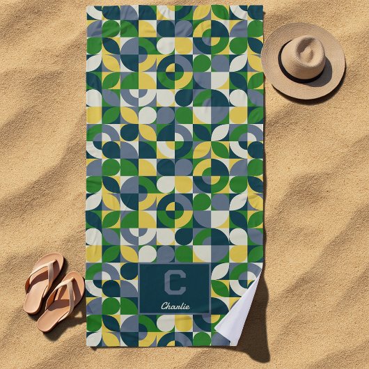 Het Abstracte geometrische monogram van Bauhaus Strandlaken