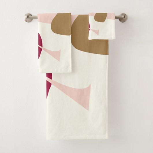 Het abstracte geometrische ontwerp van de Bourgogn Bad Handdoek (Insitu)