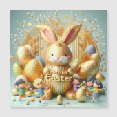 Het Abstracte Gouden Paaspaas Konijn (Voorkant)