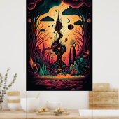 Het Abstracte landschap van het Poster van de Draa (Keuken)